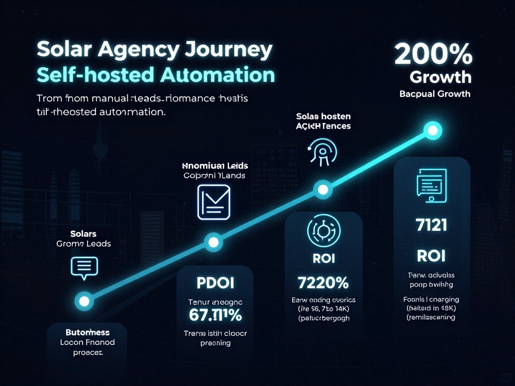 Timeline infographic solar agency case study India self-hosted automation journey