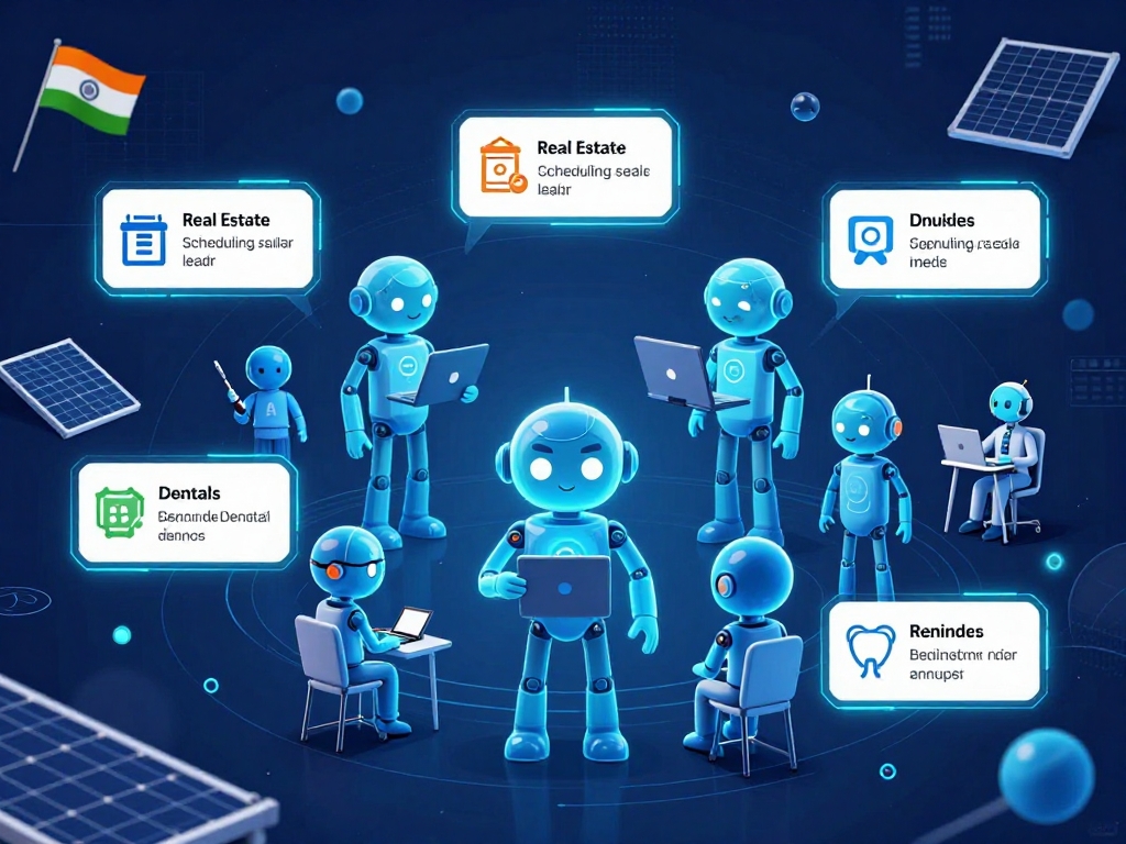 AI agent swarms India use cases real estate solar dental autonomous workflows