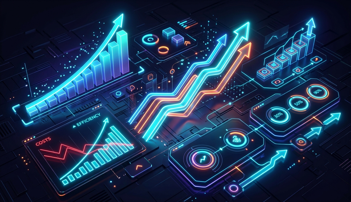 Dashboard showing improved business metrics through n8n workflow automation