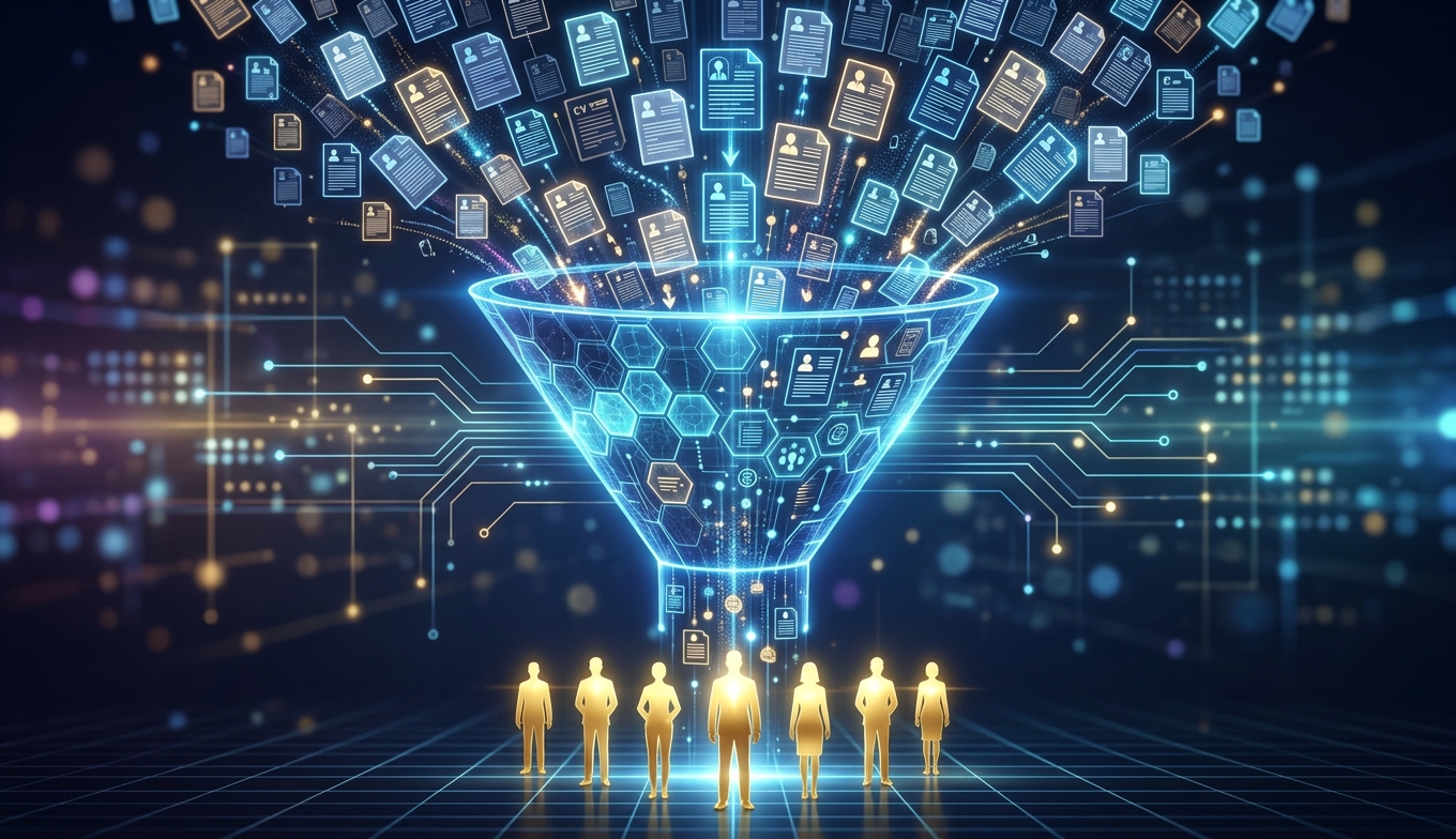AI recruitment automation digital funnel filtering resumes