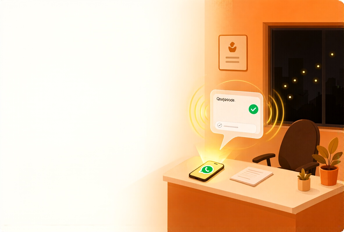 Illustration of a late-night customer enquiry being rescued by an instant AI auto-reply, explaining lead leakage solutions for small businesses